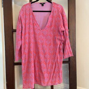 J.Crew Pink Paisley 3/4 Sleeve Tunic, Size XL